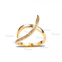 14K Gold 0.11 Ct. Diamond Delicate Wrap Ring Fine Jewelry Size-3 to 8 US