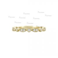14K Gold 0.13 Ct. Natural Diamond 3/4 Eternity Wedding Band Ring Fine Jewelry
