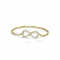 14K Gold 0.14 Ct. Diamond Infinity knot Chain Ring Thanksgiving Gift