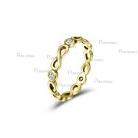 14K Gold 0.15 Ct. Diamond Multi Infinity Knot Wedding Ring Fine Jewelry