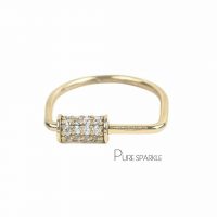 14K Gold 0.15 Ct. Diamond Roller Design Ring Fine Jewelry Size-3 to 8 US