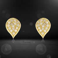 14K Gold 0.15 Ct. Diamond Teardrop Shape Studs Earrings Fine Jewelry