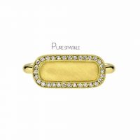 14K Gold 0.16 Ct. Diamond Signet Ring Fine Jewelry Size - 3 to 8 US