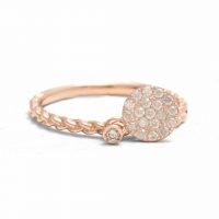 14K Gold 0.18 Ct. Diamond Disc Braided Ring Fine Jewelry Size-3 to 8 US