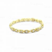14K Gold 0.18 Ct. Diamond Engagement Eternity Band Ring Fine Jewelry