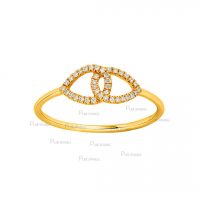 14K Gold 0.19 Ct. Diamond Knot Design Ring Valentine's Fine Jewelry