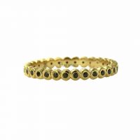 14K Gold 0.20 Ct. Black Diamond Eternity Wedding Ring Fine Jewelry