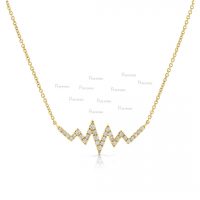 14K Gold 0.23 Ct. Diamond Heartbeat Shape Pendant Necklace Fine Jewelry