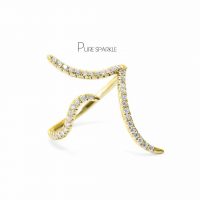 14K Gold 0.24 Ct. Diamond Anchor Shape Ring Fine Jewelry Size- 3 to 8 US