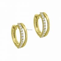 14K Gold 0.24 Ct. Diamond Double Hoop Earrings Fine Jewelry