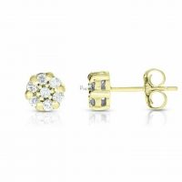 14K Gold 0.25 Ct. Diamond 6 mm Round Studs Earrings Fine Jewelry