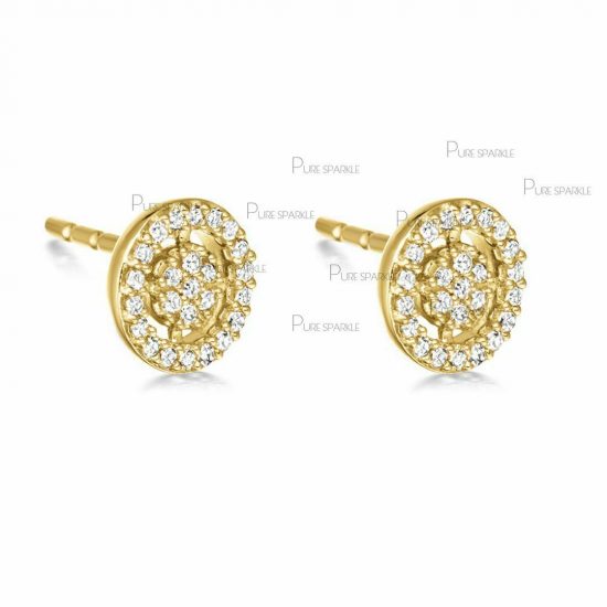 14K Gold 0.25 Ct. Diamond Round Studs Earrings Fine Jewelry