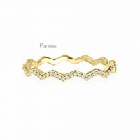 14K Gold 0.30 Ct. Diamond Honeycomb Eternity Band Ring Fine Jewelry