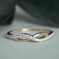 14K Gold 0.30 Ct. Diamond Infinity Eternity Wedding Ring Fine Jewelry