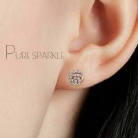 14K Gold 0.75 Ct. Diamond Love Knot Disco Ball Earrings Gift For MOM