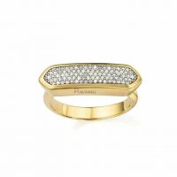 14K Gold 0.35 Ct. Pave Diamond Signet Ring Thanksgiving Gift Jewelry