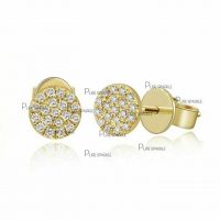 14K Gold 0.38 Ct. Diamond Round Disc Earrings Fine Jewelry