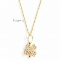 14K Gold 0.40 Ct. Diamond Floral Pendant Necklace Fine Jewelry