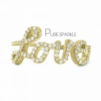 14K Gold 0.40 Ct. Diamond Love Ring Anniversary Wedding Fine Jewelry