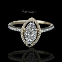 14K Gold 0.40 Ct. Diamond Marquise Shape Ring Fine Jewelry Size-3 to 9US