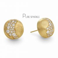 14K Gold 0.40 Ct. Diamond Unique Matte Finish Studs Earring Fine Jewelry