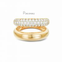 14K Gold 0.46 Ct. Diamond Twin Wedding Engagement Band Ring Fine Jewelry
