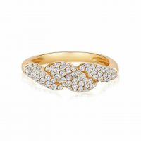 14K Gold 0.55 Ct. Diamond Knot Design Delicate Ring Fine Jewelry