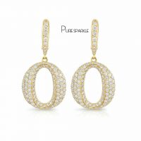 14K Gold 1.50 Ct. Pave Diamond Wedding Engagement Earrings Fine Jewelry