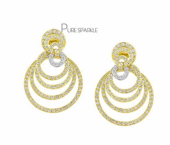14K Gold 2.50 Ct. Diamond Large Chandelier Earrings Fine Jewelry