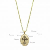 14K Gold Black Diamond Crucifix Cross Pendant Necklace Christmas Gift