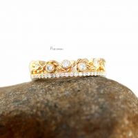 14K Yellow Gold 0.72 Ct. Diamond Unique Braided Ring Fine Jewelry