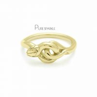14k Gold 0.02 Ct. Diamond Serpent Band Ring Fine Jewelry Size-3 to 8 US