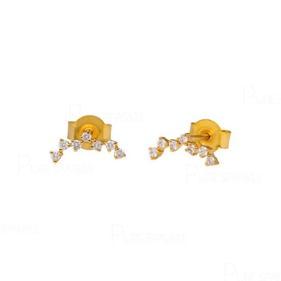 14K Gold 0.17 Ct. Diamond Cluster Studs Earrings Wedding Fine Jewelry