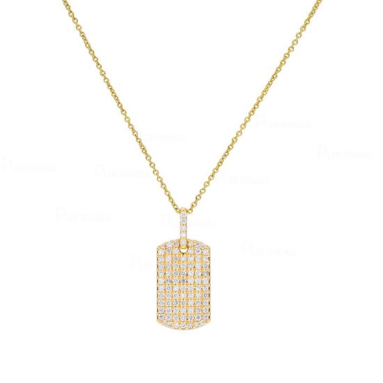 14K Gold 0.56 Ct. Diamond Unique Wedding Pendant Necklace Fine Jewelry