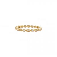 14K Gold 0.25 Ct. Diamond Milgrain Eternity Wedding Ring Fine Jewelry