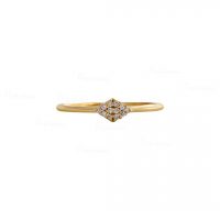 14K Gold 0.06 Ct. Diamond Rhombus Shape Ring Fine Jewelry Size-3 to 8 US