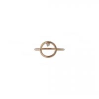 14K Gold 0.02 Ct. Diamond Open Circle Engagement Ring Fine Jewelry