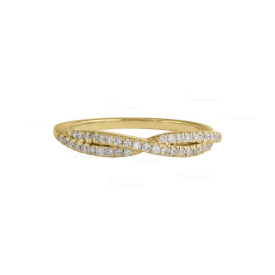 14K Gold 0.18 Ct. Diamond Wrap Braided Ring Fine Jewelry Size- 3 to 8 US