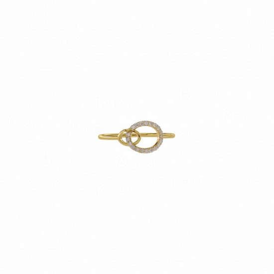 14K Gold 0.10 Ct. Diamond Knot Ring Wedding Fine Jewelry Size- 3 to 8 US