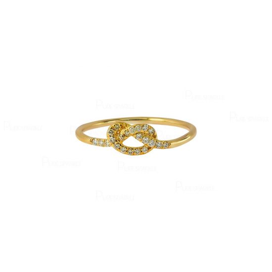 14K Gold 0.11 Ct. Diamond Love Knot Ring Mother's Day Fine Jewelry