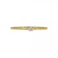 14K Gold 0.03 Ct. Diamond Simple Engagement Promise Ring Fine Jewelry