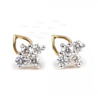 14K Gold 0.20 Ct. Diamond Minimalist Studs Earrings Wedding Fine Jewelry