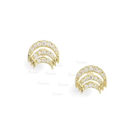 14K Gold 0.20 Ct. Diamond Tiny Minimalist Studs Earrings Fine Jewelry