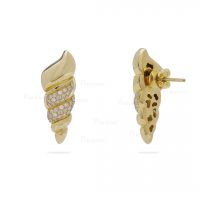 14K Gold 0.37 Ct. Yellow Sapphire Gemstone Nautical Sea Shell Earrings