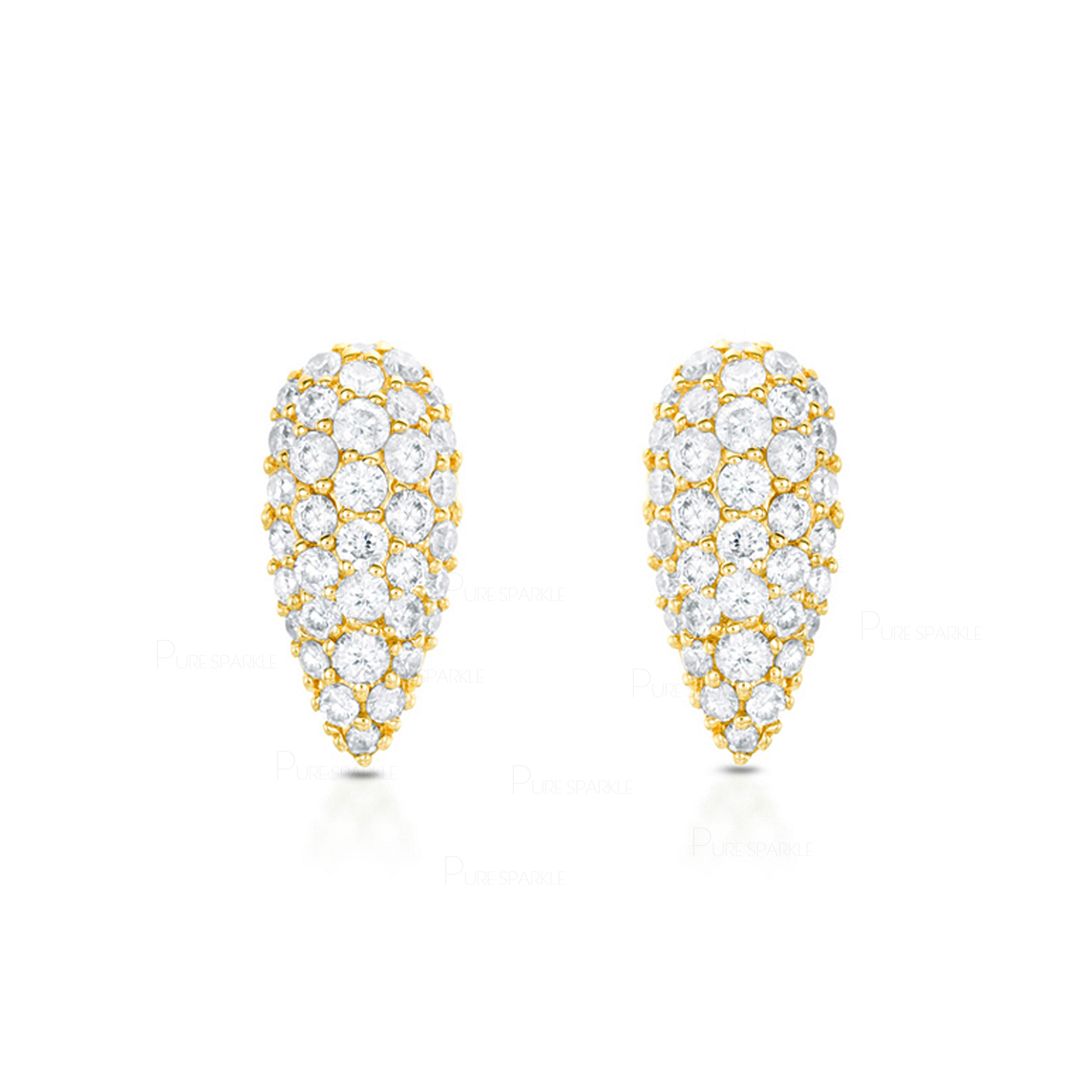 14K Gold 0.45 Ct. Diamond Pear Shape Studs Earrings Fine Jewelry