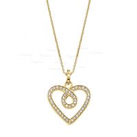 14K Gold 0.24 Ct. Diamond Heart Pendant Birthday Gift Fine Jewelry