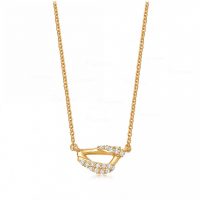14K Gold 0.10 Ct. Diamond Sail Charm Pendant Necklace Fine Jewelry