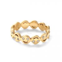 14K Gold 0.25 Ct. Diamond Multi Smiley Face Ring Fine Jewelry