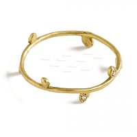 14K Gold 0.06 Ct. Diamond Matte Finish Handmade Ring Fine Jewelry
