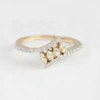 14K Gold 0.24 Ct. Diamond Birthday Gift Delicate Ring Fine Jewelry